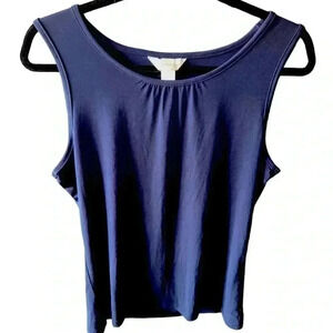 Christopher & Banks medium navy blue sleeveless tank top. Perfect for work.VGUC.